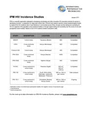 Incidence Studies Fact Sheet (January 2011)